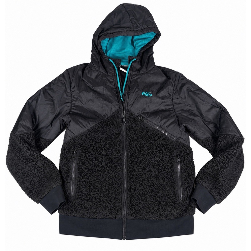 Nike 6.0 Jacket Mens Small Black Sherpa Fleece Hooded Full Zip Skateboarding